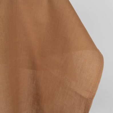 Linen fabric in indian tan colour edge