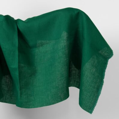 Linen fabric vibrant dark green colour