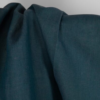 Heavy linen fabric deep blue turquoise colour texture