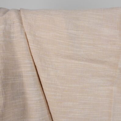 Washed linen cotton fabric yellowish pink colour product photo
