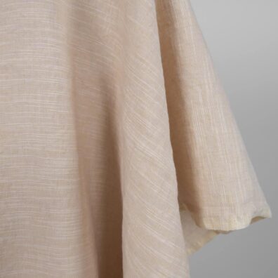 Washed linen cotton fabric yellowish pink colour edge