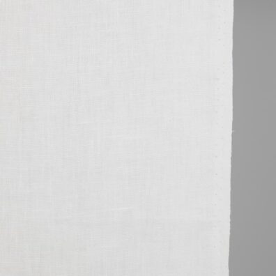 Narrow linen fabric off-white colour close up detail