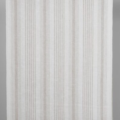 Narrow linen fabric white with natural colour stripes