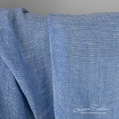 Lightweight washed linen fabric light blue colour product photo