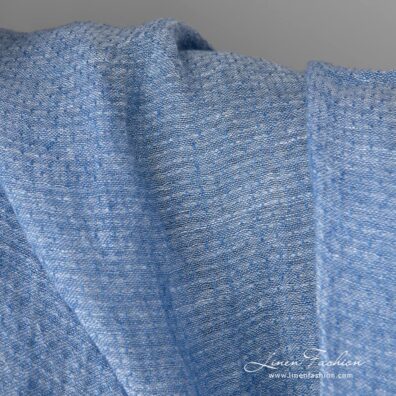 Lightweight washed linen fabric light blue colour texture