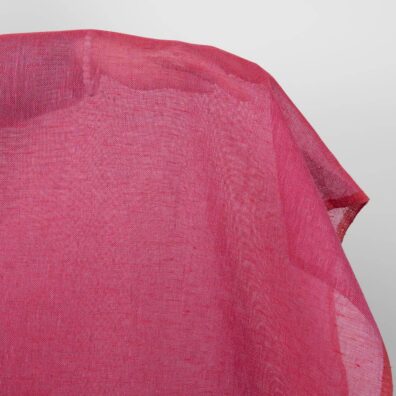 Lightweight linen fabric fuchsia colour transparent product photo