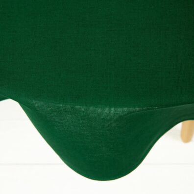 Linen cotton round oval emerald green tablecloth top table edge