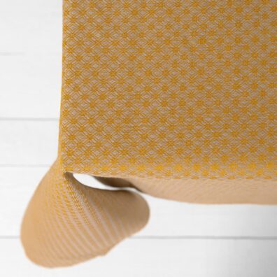 Yellow tablecloth linen cotton, simple hem