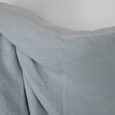 Washed linen cotton fabric grey blue, specially washed