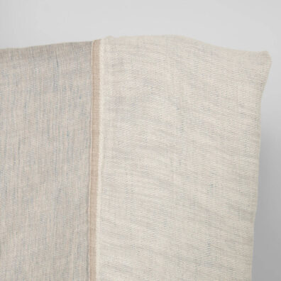 Washed linen cotton satin fabric beige-grey, double-sided