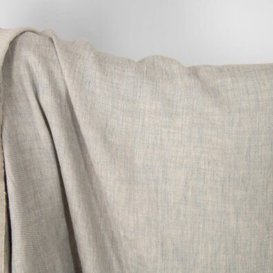 Washed linen cotton satin fabric beige-grey, specially washed
