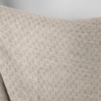 Washed linen cotton fabric in grey-beige diamonds, double-layer