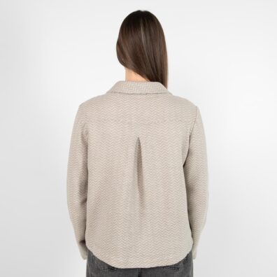 Beige linen jacket, zig-zag pattern