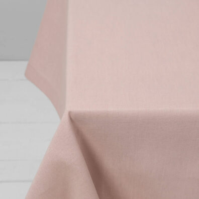 Light pink linen cotton tablecloth