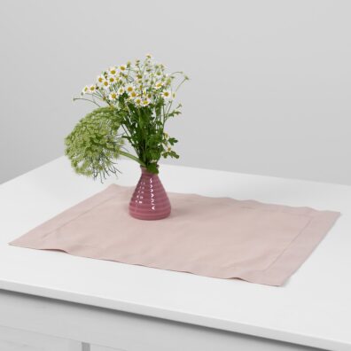 linen cotton light pink placemat, rectangle