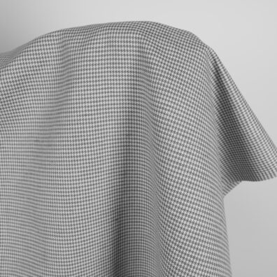 Linen cotton fabric light and dark grey houndstooth, 150cm