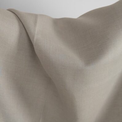 Linen fabric light grey and brown-grey melange, plain weave