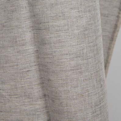 Linen fabric grey-brown and anthracite, plain weave