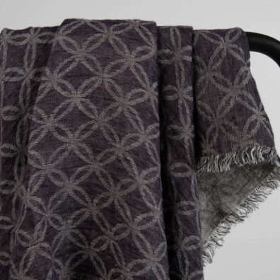 Violet black linen scarf, 100% linen