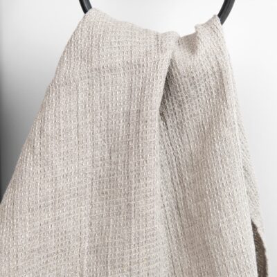 Linen natural classic waffle towel.