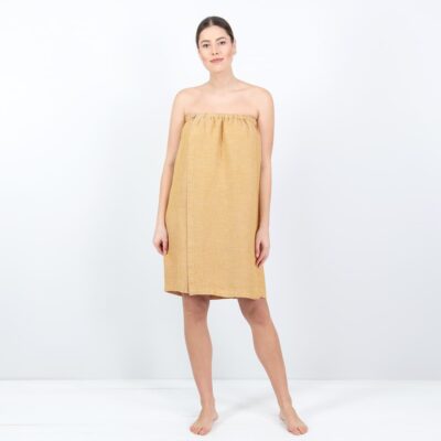 PURO Wrap towel yellow 8 linen yellow wrap towel, washed