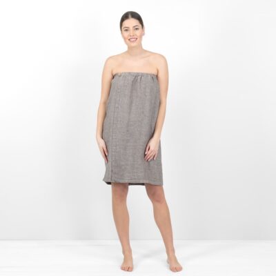 PURO Wrap towel grey brown 7 linen grey brown wrap towel