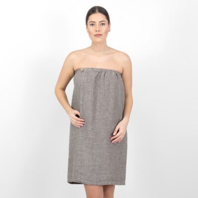 PURO Wrap towel grey brown 9 linen grey brown wrap towel washed