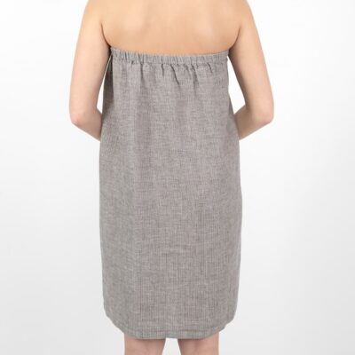 PURO Wrap towel grey brown 12 linen grey brown wrap towel from backside