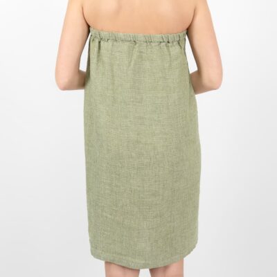 PURO Wrap towel green 12 linen green wrap towel from backside