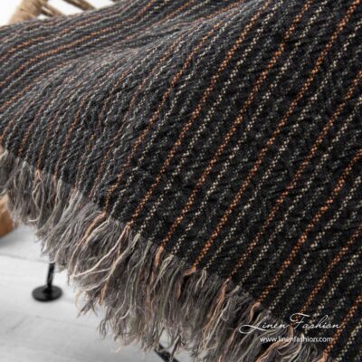 ADA Blanket dark grey 6 Linen grey blanket, ada.