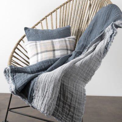 FOCUS Blanket dark grey 5 FOCUS dark grey double-sided linen blanket