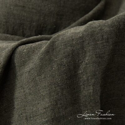 MOSSA Blanket green 7 Pure linen blanket in moss green colour