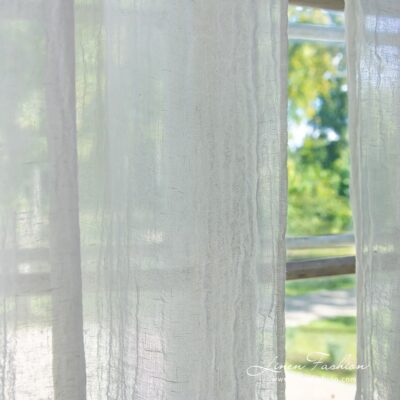 100% linen white curtain.