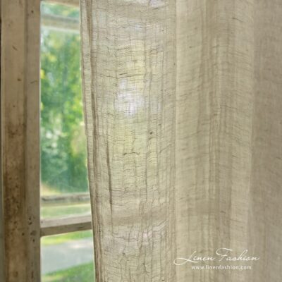 BOHEMIA Curtain beige 9 Light grey coloured 100% linen curtain.
