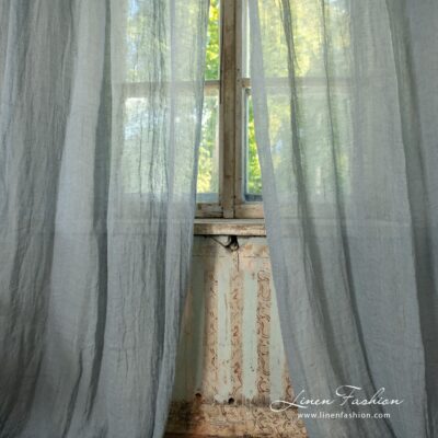 BOHEMIA Curtain bluish grey 7 Bluish grey 100% linen curtain.