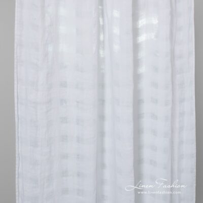 KORI Curtain optical white 8 Optical white linen curtain in transparent checks