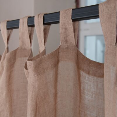 BOHEMIA Curtain white coffee 9 white coffee linen curtains, with loops