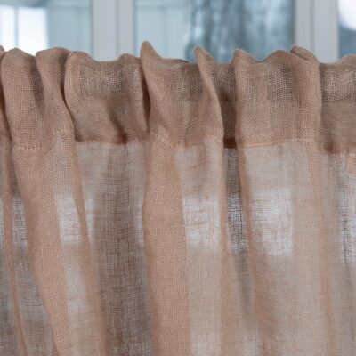 BOHEMIA Curtain white coffee 12 white coffee linen curtains, with channel, transparent
