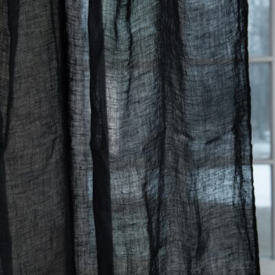 BOHEMIA Curtain black 9 linen black curtains, gauze