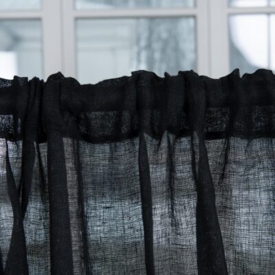 BOHEMIA Curtain black 12 linen black curtains, with channel.