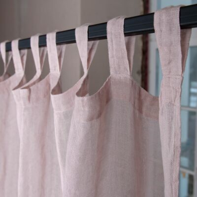 BOHEMIA Curtain light pink 12 pink linen curtains, with loops
