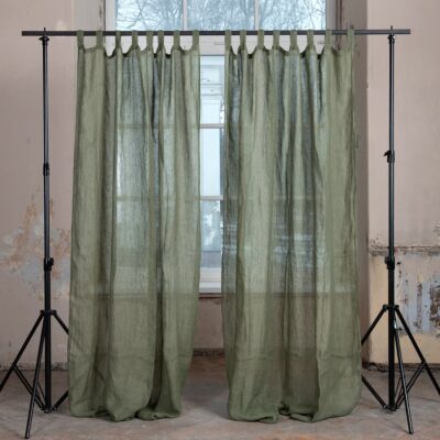BOHEMIA Curtain moss green 7 moss green linen curtains