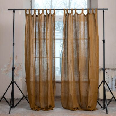 BOHEMIA Curtain golden brown 8 golden brown linen curtain