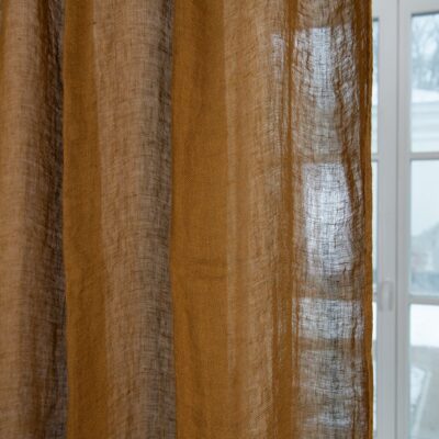 BOHEMIA Curtain golden brown 9 golden brown linen curtain, gauze