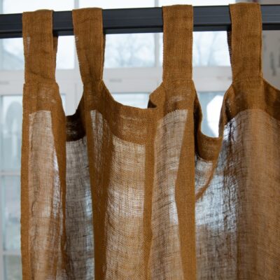 BOHEMIA Curtain golden brown 10 golden brown linen curtain, with loopes