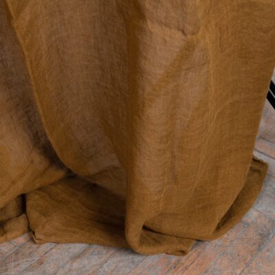 BOHEMIA Curtain golden brown 11 golden brown linen curtain, transparent