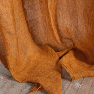 BOHEMIA Curtain brown orange 9 brown orange linen curtains, gauze