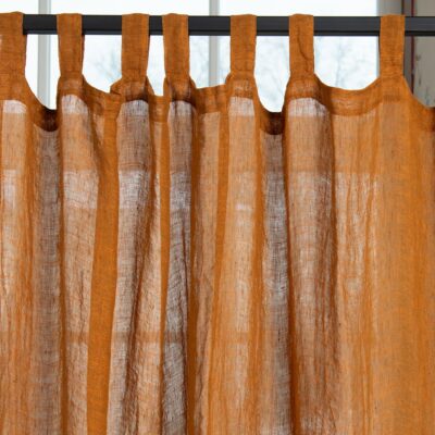 BOHEMIA Curtain brown orange 11 brown orange linen curtains, with loops