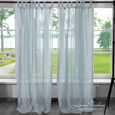 PASIFIC Curtain greyish blue 5 PASIFIC greyish blue linen cotton curtain
