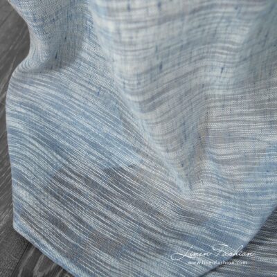 PASIFIC Curtain greyish blue 8 Bluish linen cotton curtain with white fancy yarns